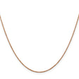 14K Rose Gold 0.7 mm Polished Chain Necklace, Solid