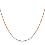 14K Rose Gold 0.7 mm Polished Chain Necklace, Solid