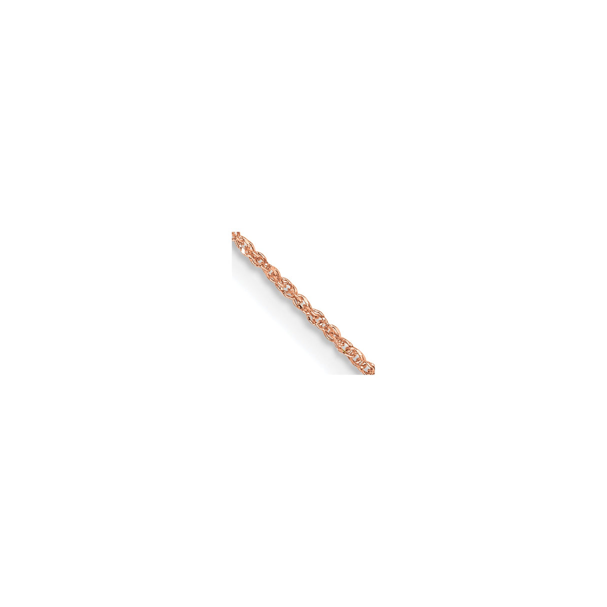 14K Rose Gold 0.7 mm Polished Chain Necklace, Solid detail view