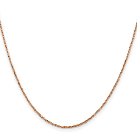 14K Rose Gold 1.1 mm Polished Chain Necklace, Solid