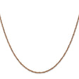 14K Rose Gold 1.7 mm Polished Chain Necklace, Solid