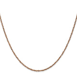 14K Rose Gold 1.7 mm Polished Chain Necklace, Solid