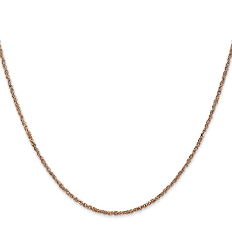 14K Rose Gold 1.7 mm Polished Chain Necklace, Solid