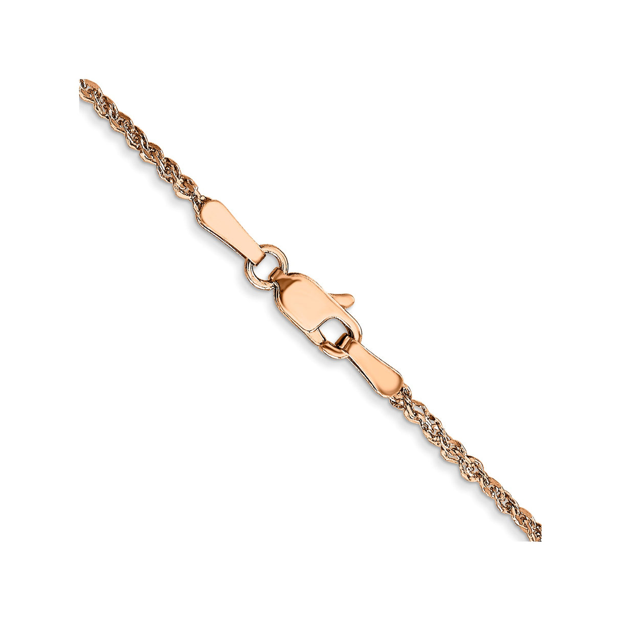 14K Rose Gold 1.7 mm Polished Chain Necklace, Solid alternate angle