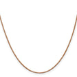 14K Rose Gold 1 mm Box Chain Necklace, Polished