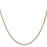 14K Rose Gold 1 mm Box Chain Necklace, Polished