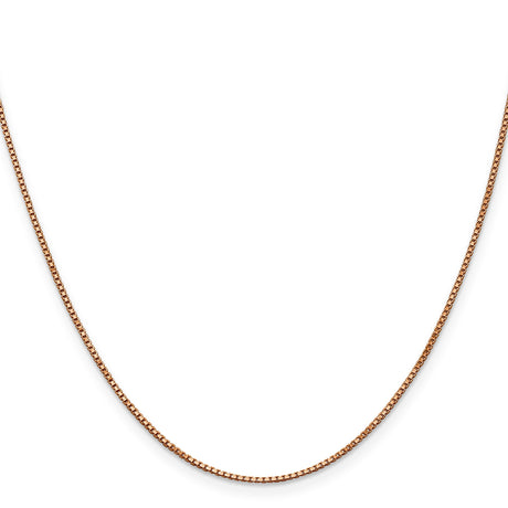 14K Rose Gold 1 mm Box Chain Necklace, Polished