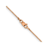 14K Rose Gold 1 mm Box Chain Necklace, Polished alternate angle
