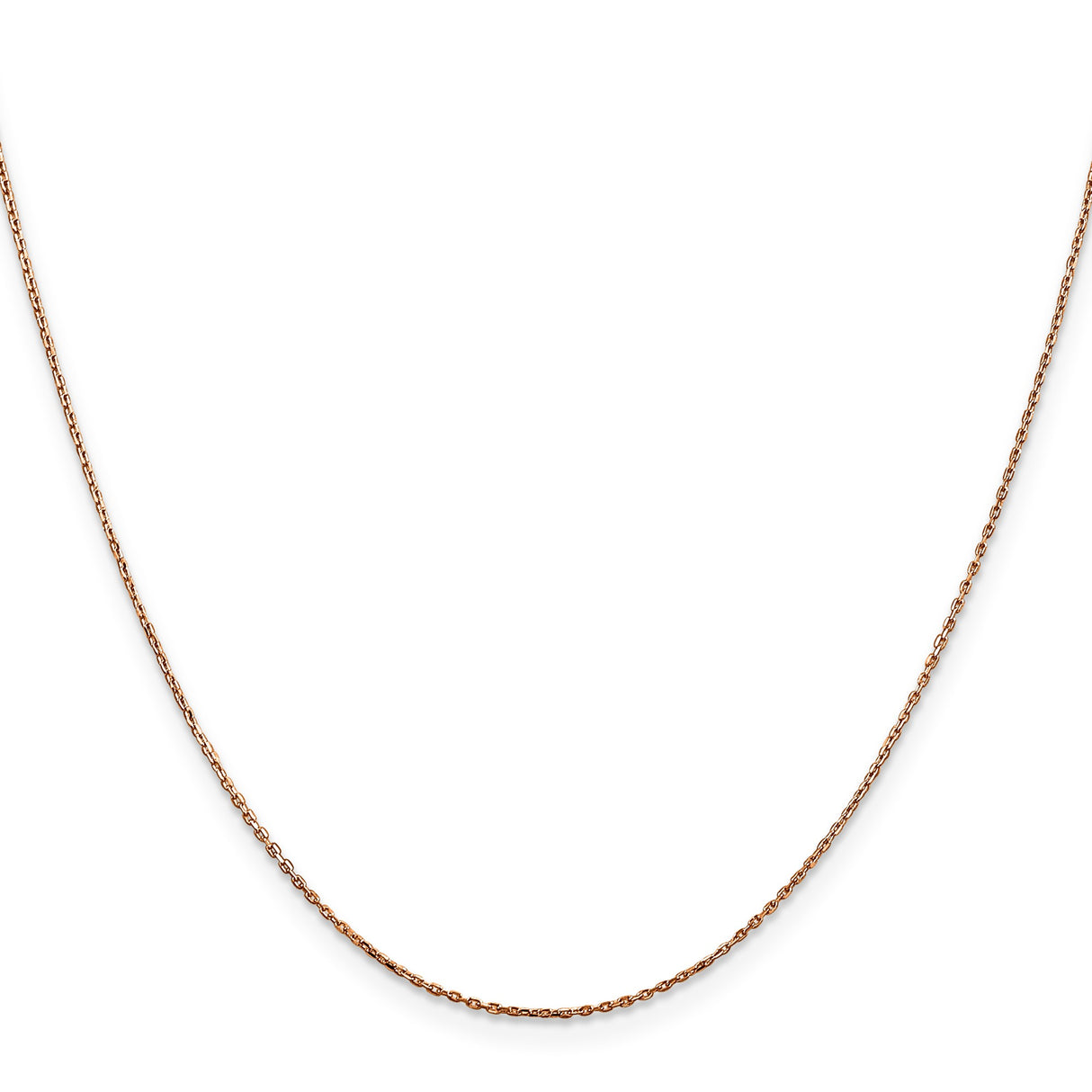 14K Rose Gold 0.8 mm Polished Chain Necklace, Solid