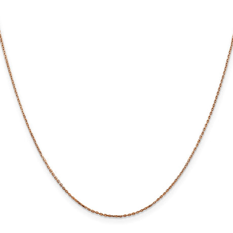 14K Rose Gold 0.8 mm Polished Chain Necklace, Solid