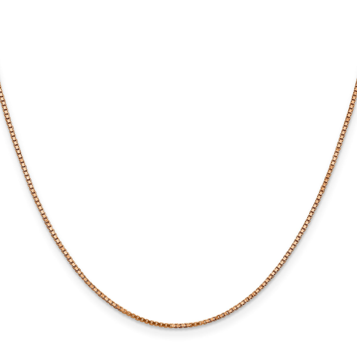 14K Rose Gold 1.1 mm Box Chain Necklace, Polished