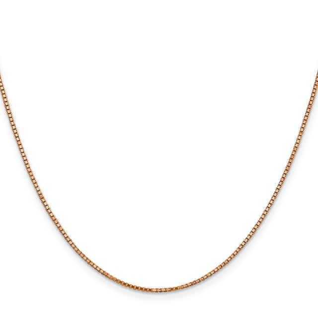 14K Rose Gold 1.1 mm Box Chain Necklace, Polished