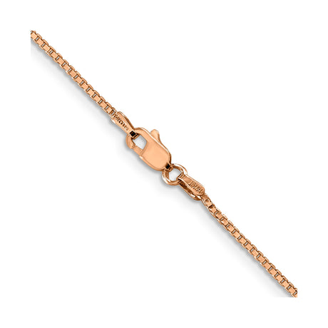 14K Rose Gold 1.1 mm Box Chain Necklace, Polished alternate angle