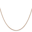 14K Rose Gold 0.85 mm Polished Chain Necklace, Solid