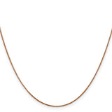 14K Rose Gold 0.85 mm Polished Chain Necklace, Solid