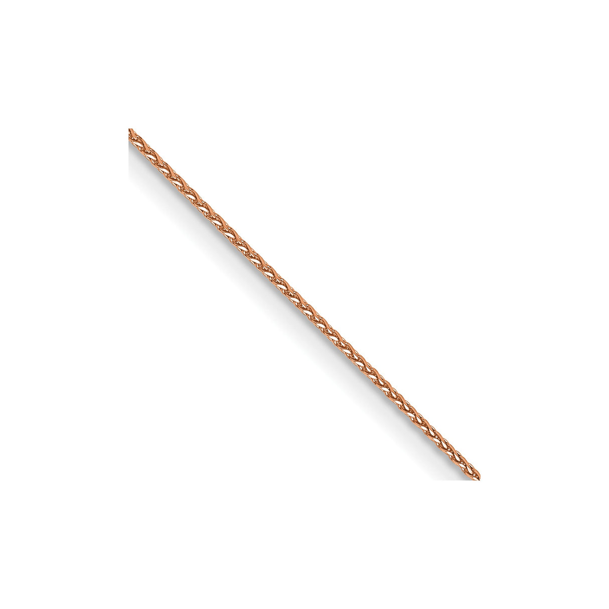 14K Rose Gold 0.85 mm Polished Chain Necklace, Solid detail view