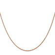 14K Rose Gold 0.8 mm Rope Chain Necklace, Polished