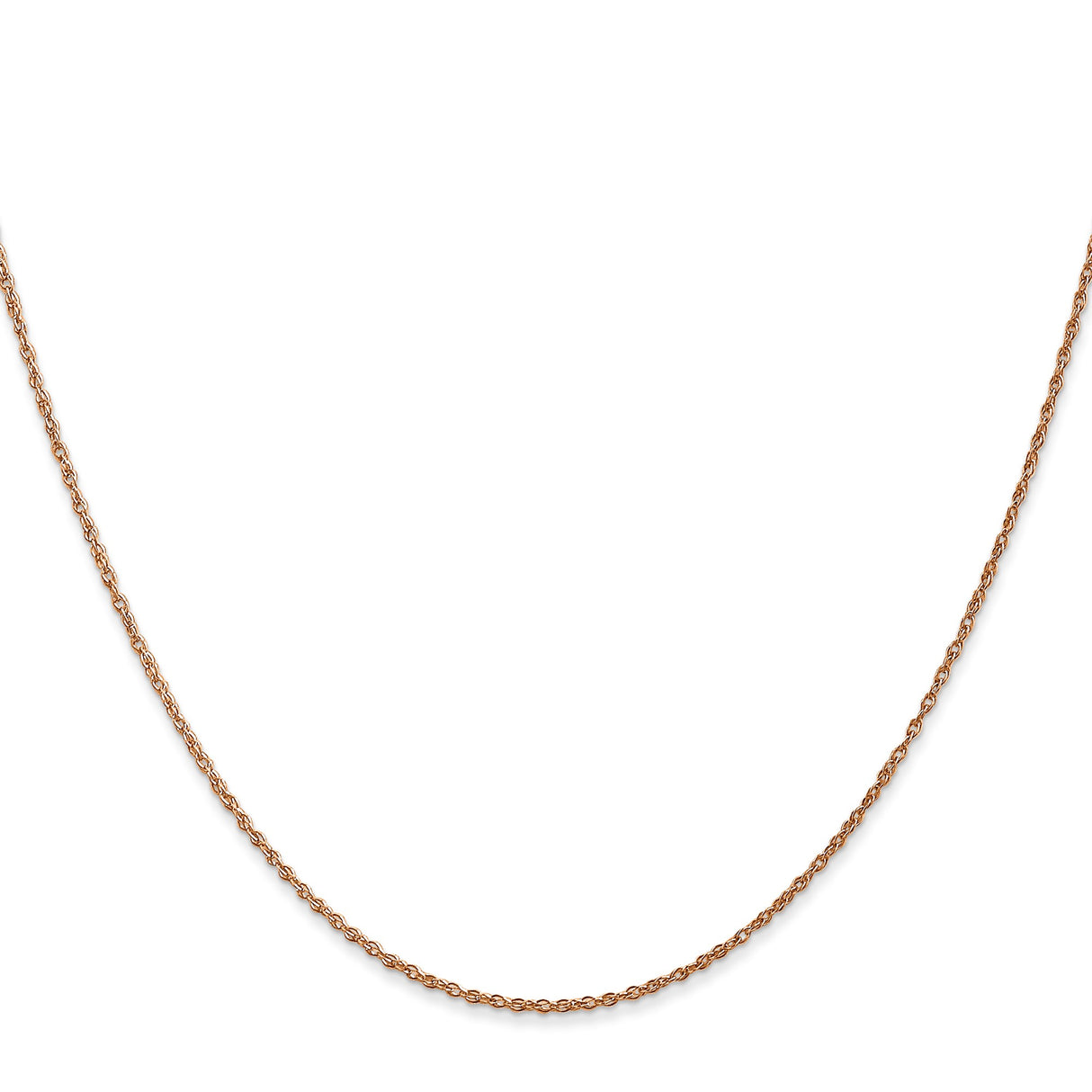14K Rose Gold 0.8 mm Rope Chain Necklace, Polished