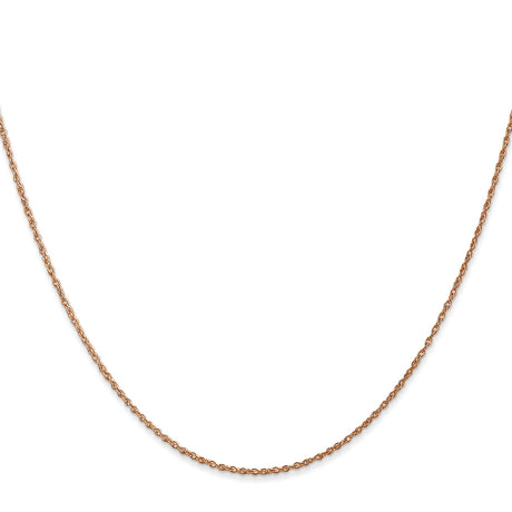 14K Rose Gold 0.8 mm Rope Chain Necklace, Polished