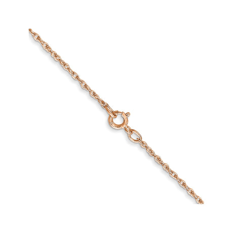 14K Rose Gold 0.8 mm Rope Chain Necklace, Polished alternate angle
