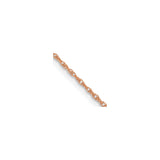 14K Rose Gold 0.8 mm Rope Chain Necklace, Polished detail view