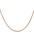 14K Rose Gold 1.3 mm Box Chain Necklace, Polished