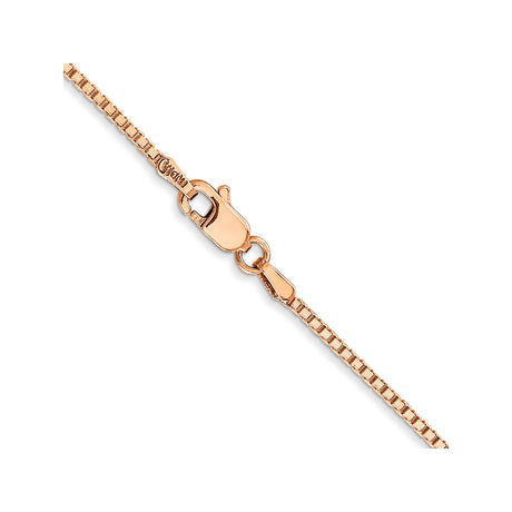 14K Rose Gold 1.3 mm Box Chain Necklace, Polished alternate angle