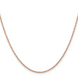 14K Rose Gold 1.15 mm Rope Chain Necklace, Polished