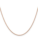 14K Rose Gold 1.15 mm Rope Chain Necklace, Polished
