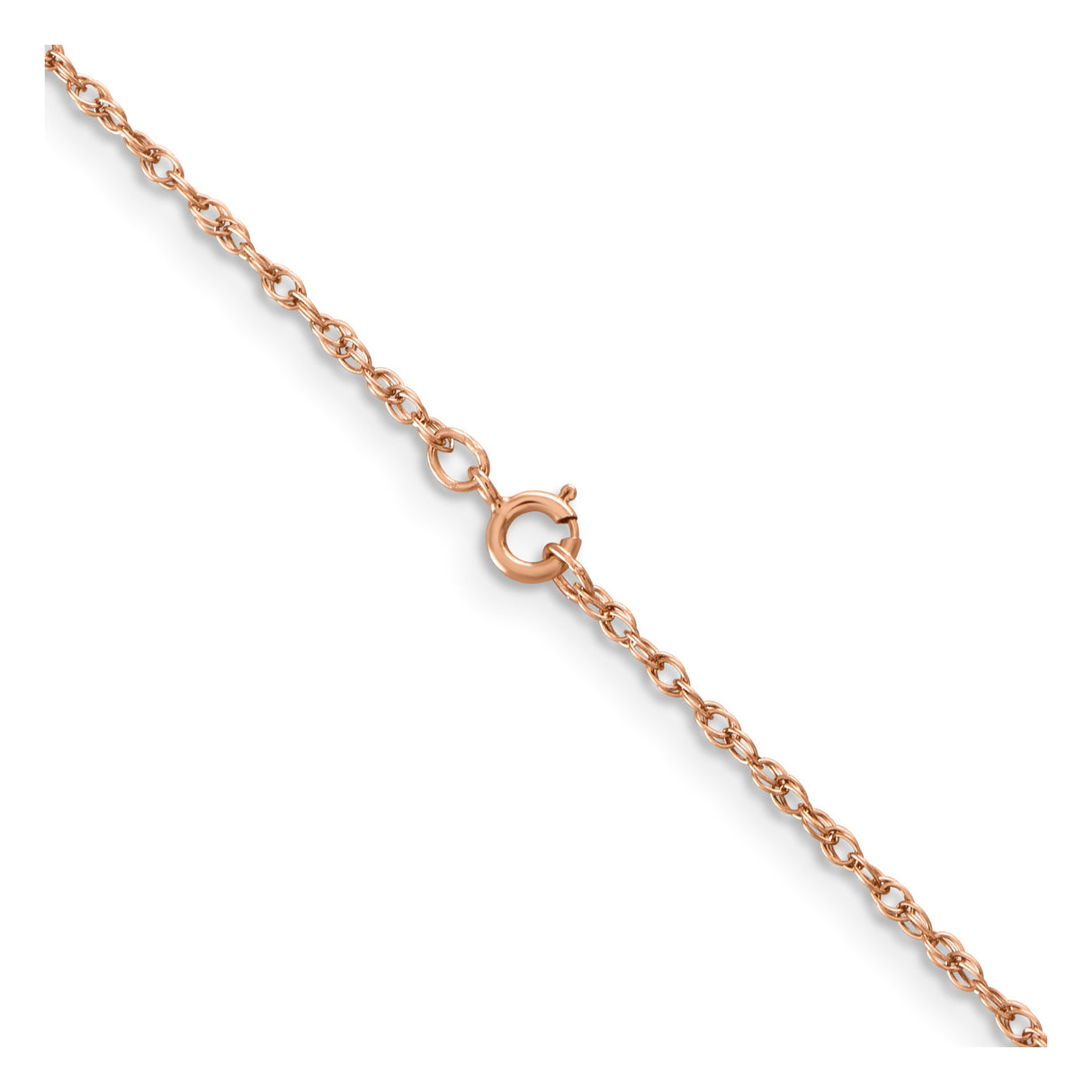 14K Rose Gold 1.15 mm Rope Chain Necklace, Polished alternate angle