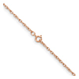 14K Rose Gold 1.15 mm Rope Chain Necklace, Polished alternate angle