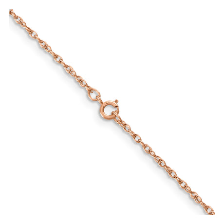 14K Rose Gold 1.15 mm Rope Chain Necklace, Polished alternate angle