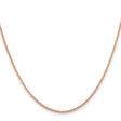14K Rose Gold 1.8 mm Polished Chain Necklace, Solid