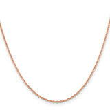 14K Rose Gold 1.8 mm Polished Chain Necklace, Solid