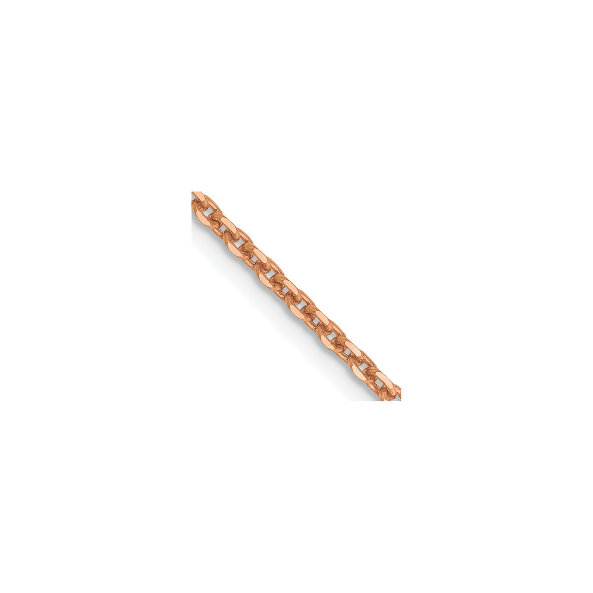 14K Rose Gold 1.8 mm Polished Chain Necklace, Solid detail view