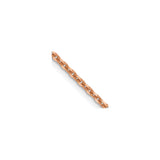14K Rose Gold 1.8 mm Polished Chain Necklace, Solid detail view