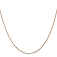 14K Rose Gold 1.05 mm Polished Chain Necklace, Solid