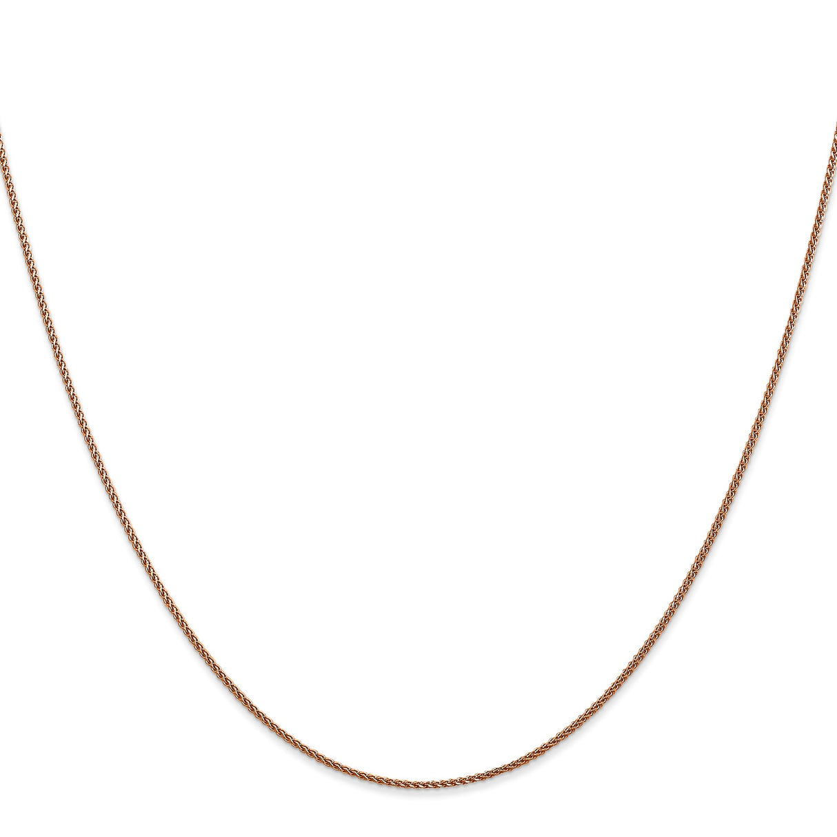 14K Rose Gold 1.05 mm Polished Chain Necklace, Solid