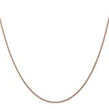 14K Rose Gold 1.05 mm Polished Chain Necklace, Solid