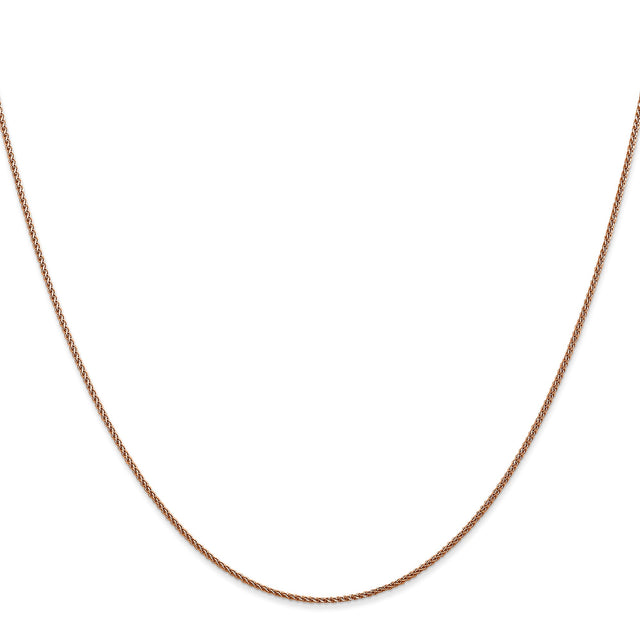 14K Rose Gold 1.05 mm Polished Chain Necklace, Solid