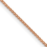 14K Rose Gold 1.05 mm Polished Chain Necklace, Solid detail view