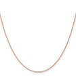 14K Rose Gold 1.05 mm Polished Chain Necklace, Solid