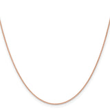 14K Rose Gold 1.05 mm Polished Chain Necklace, Solid