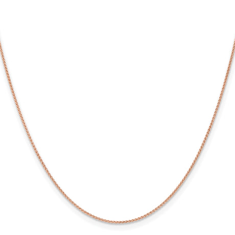 14K Rose Gold 1.05 mm Polished Chain Necklace, Solid