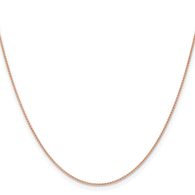 14K Rose Gold 1.05 mm Polished Chain Necklace, Solid
