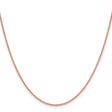14K Rose Gold 1.25 mm Polished Chain Necklace, Solid