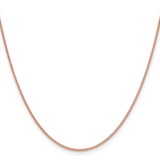 14K Rose Gold 1.25 mm Polished Chain Necklace, Solid