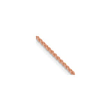14K Rose Gold 1.25 mm Polished Chain Necklace, Solid detail view