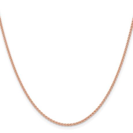14K Rose Gold 1.7 mm Polished Chain Necklace, Solid