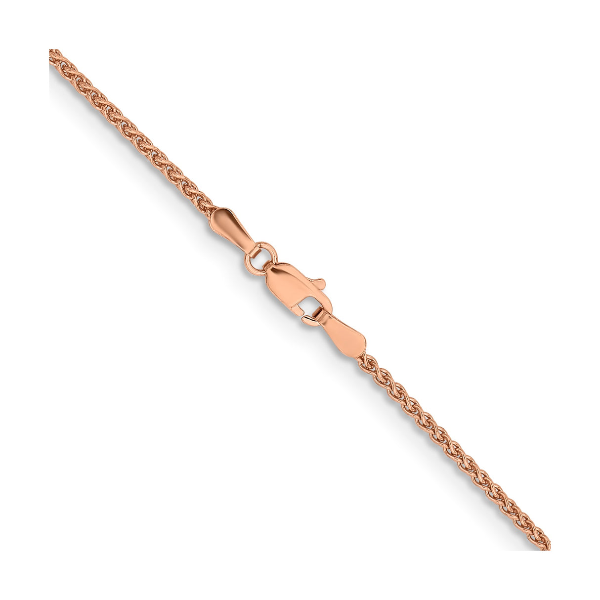 14K Rose Gold 1.7 mm Polished Chain Necklace, Solid alternate angle